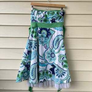 My Michelle Y2K Paisley Style Strapless Dress